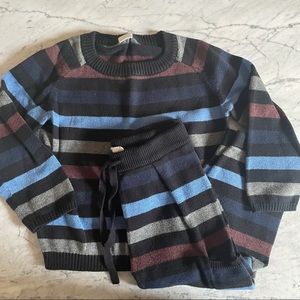 EGG Baby Navy Blue Gray Stripe Boys Set Size 2